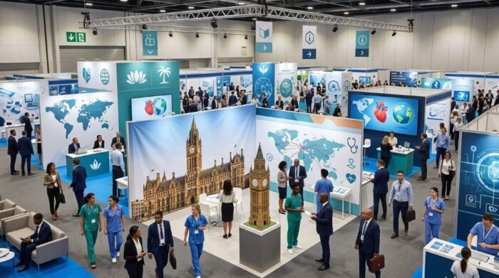 Medical tourism consultation booth at Manchester expo