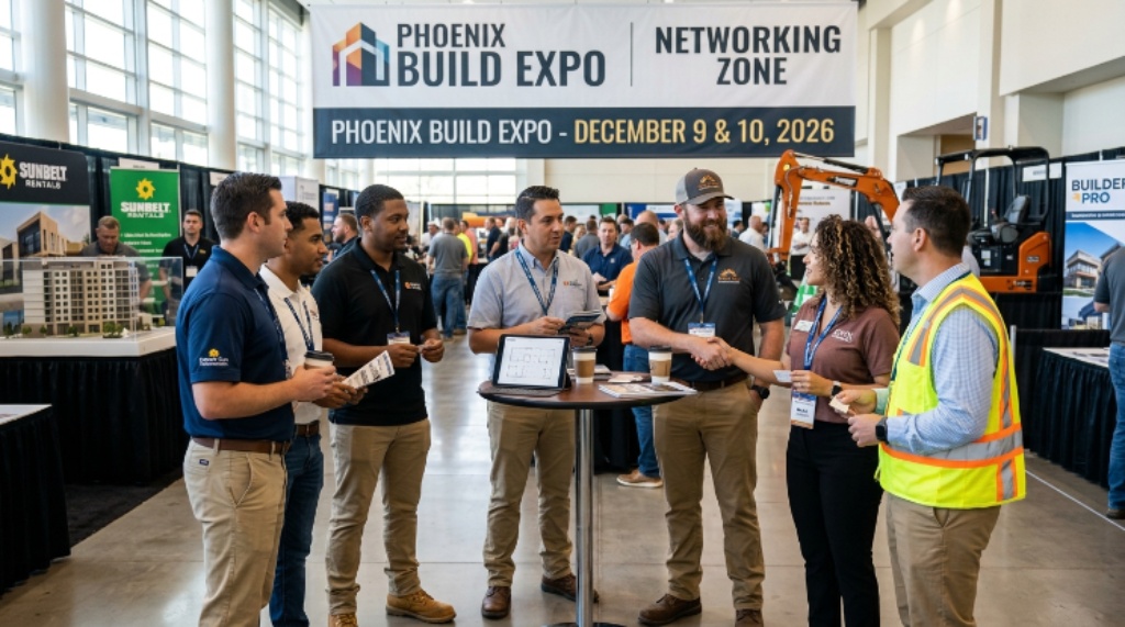 Contractors and builders networking at Phoenix Build Expo on December 9 and 10 2026